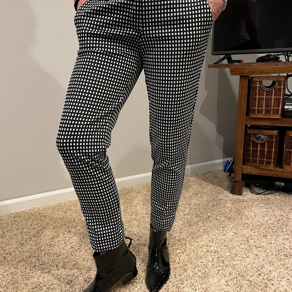 Black and white checkered pants